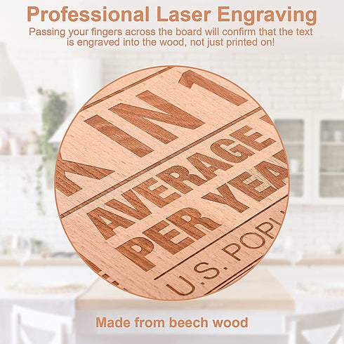 51th Birthday Gift Large Wooden Chopping Board with Laser-Engraved Back in 1971 Newspaper Poster, Party Decorations Supplies