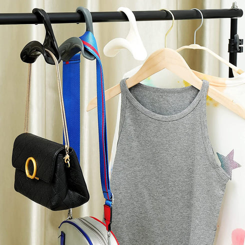 6 Packs Purse Hanger Hook Closet Organizer Handbag Rack Holder Plastic Purse Organizer for Closet Bag Hanger Exquisite Handbag Storage Hanging Tie Racks for Satchels Belt Scarf, Black, Grey and White