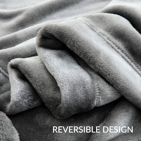 Bedsure Fleece Blanket Twin Size 350GSM - Soft Blankets for Bed All Season,60x80 Inches Grey