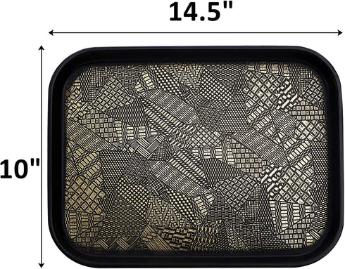 ZOOFOX Set of 4 Fast Food Tray for Eating, Plastic Serving Tray for Lunch, 14.5" X 10" Rectangular Textured Non-Slip Trays for Parties, Coffee Table, Buffets, Cafeteria