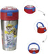 Zak Designs Paw Patrol Durable Stainless Steel Straw Bottle with Push-Button Flip Lid Vacuum Insulation Keeps Drinks Cold, BPA Free(1 PC), 12oz