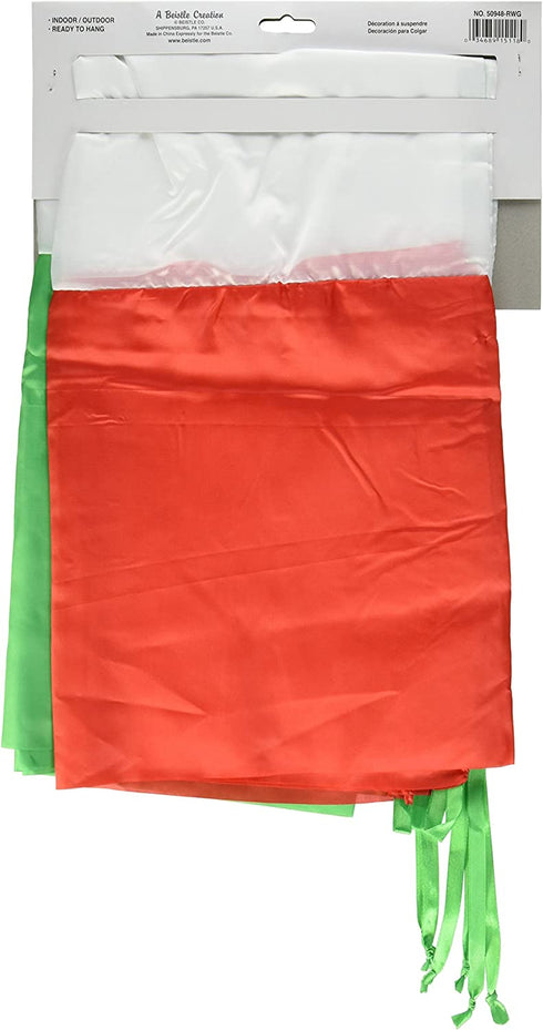 Red, White & Green Fabric Bunting Party Accessory (1 count) (1/Pkg)