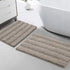 Chenille Bathroom Rugs Set Non-Slip Bath Mats for Bathroom Extra Soft and Absorbent Shaggy Bath Mats for Bathroom Floor Indoor Mat for Kitchen/Entryway (Standard: 20" x 32" and 17" x 24"),Taupe