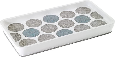 Avanti Linens Dotted Circles Collection, Vanity Tray, White