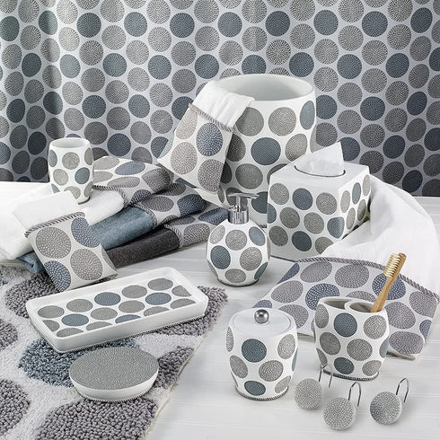 Avanti Linens Dotted Circles Collection, Toothbrush Holder, White