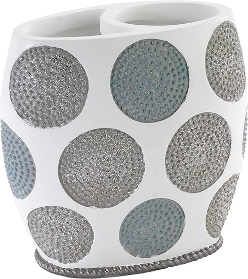 Avanti Linens Dotted Circles Collection, Toothbrush Holder, White