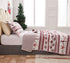 Lodge Style Ultra Lightweight Quilt Set Queen Size 90"x90", Striped 3 Piece Bedding Sets, Deer Snowflake Printed Rustic Bedspread Coverlet for Cabin Country Home Bedroom Decor,1 Quilt + 2 Pillow Shams