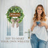 Spring Wreaths for Front Door Wreath 16 inch with Welcome Sign Farmhouse Outdoor Summer Wreath Greenery Eucalyptus for All Seasons