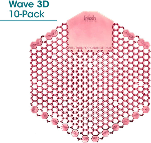 Fresh Products Wave 3D, Virtually eliminates Urine Splash, 30-Day Use, Easy Installation, Beneficial Bacteria, Consistent Fragrance €” Spiced Apple, Red, Made in USA, 10pk