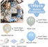 Blue Balloons Arch Garland Kit 140Pcs DIY Double-Stuffed Apricot Matte Grey Balloons for Baby Shower Wedding Birthday Party Centerpiece Background Decoration
