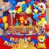 Golray 138Pcs Carnival Circus Balloon Garland Arch Kit for Kids Carnival Circus Theme Birthday Party Decorations Supplies, Carnival Decor with Happy Birthday Banner Circus Tent Lion Clown Head Popcorn