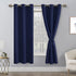 Hiasan Blackout Curtains for Bedroom, 42 x 63 Inches Length - Thermal Insulated & Light Blocking Window Curtains for Living Room, 2 Drape Panels Sewn with Tiebacks, Navy Blue
