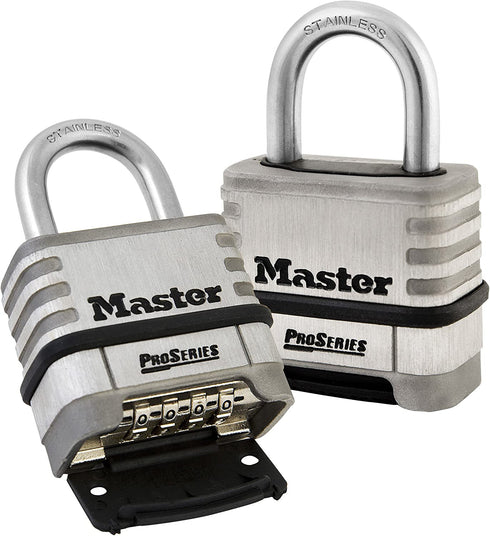 Master Lock 1174D Padlock, 1.5" x 2.2" x 3", Stainless Steel