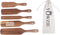 Yowzie Spurtle Shovel Scraper 5 Piece Kitchen Set Utensils Non-Stick Heat Resistant Insta-Pot Cookware Natural Slotted Acacia Wooden Set For Stirring Mixing Serving