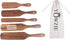 Yowzie Spurtle Shovel Scraper 5 Piece Kitchen Set Utensils Non-Stick Heat Resistant Insta-Pot Cookware Natural Slotted Acacia Wooden Set For Stirring Mixing Serving