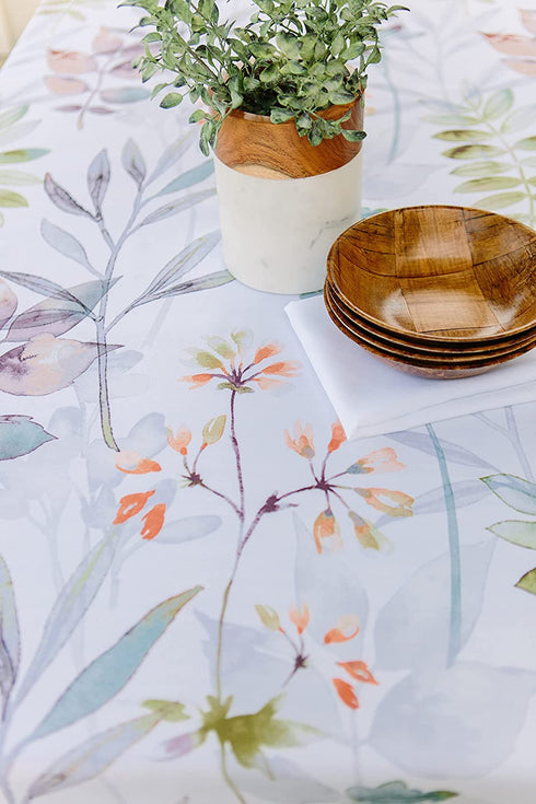 Benson Mills Indoor-Outdoor Spillproof Fabric Tablecloth for Spring/Summer/Party/Picnic (70" Round, Botanica)