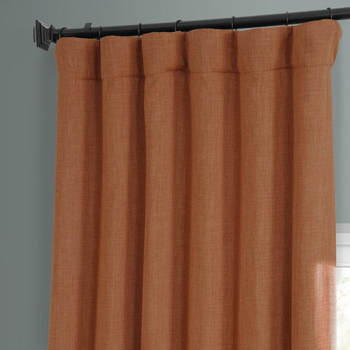 HPD Half Price Drapes BOCH-LN185-P Faux Linen Room Darkening Curtain (1 Panel) 50 X 96, BOCH-LN18517-96, Desert Orange