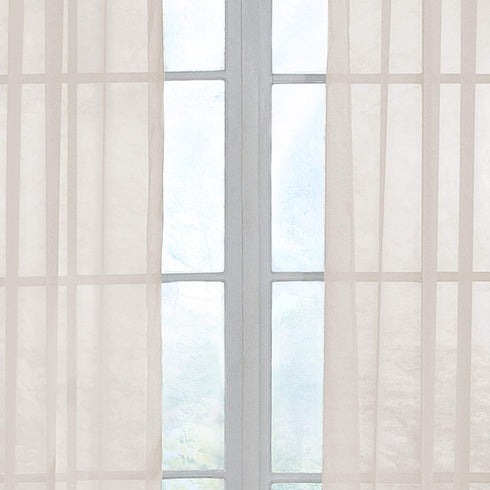Curtain Fresh Arm and Hammer Odor Neutralizing Sheer Curtain Panel, 63L x 59W in., Ivory