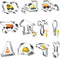 wonmon Wonmon 11PCS Construction Cookie Cutters Set, Excavator, Bulldozer, Dump Truck, Crane, Hammer, Wrench, Drill, Safety Helmet Construction Tools Cutters Molds Set for Construction Themed Party