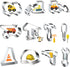 wonmon Wonmon 11PCS Construction Cookie Cutters Set, Excavator, Bulldozer, Dump Truck, Crane, Hammer, Wrench, Drill, Safety Helmet Construction Tools Cutters Molds Set for Construction Themed Party