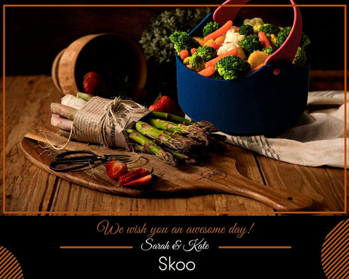 Skoo Silicone Vegetable Steamer Basket for Stove Top, 6 Qt Instant Pot, Ninja Foodi, Other Pressure Cookers - Instant Pot Accessories - For Steaming Food and Perfect Steamed Veggies