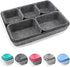 Newthinking Felt Drawer Organizer Tray, 8 Pack Shallow Desk Drawer Organizer, Save Desk Space Dividers Box for Office Gadgets and Jewelry Storage (Dark Gray)