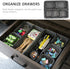 Newthinking Felt Drawer Organizer Tray, 8 Pack Shallow Desk Drawer Organizer, Save Desk Space Dividers Box for Office Gadgets and Jewelry Storage (Dark Gray)