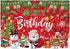 Allenjoy 7x5ft Red and Green Merry Birthday Christmas Photo Backdrop for Kids Family Happy Holiday Friendsmas Xmas New Year Eve Jolly Santa Claus Party Supplies Decoration Banner Photoshoot Background