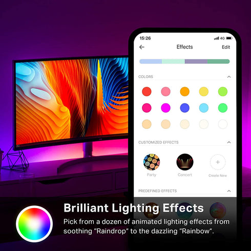 Kasa Smart LED Light Strip Extension KL430E, 16 Color Zones RGBIC, 3.3ft Wi-Fi LED Lights Work with Alexa, Google Home &IFTTT, No Hub Required