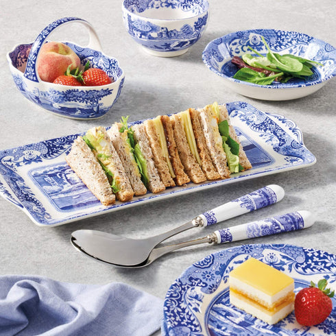 Spode Blue Italian Set of 2 Salad Servers