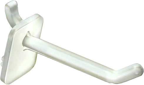 Azar Displays 800002-W Pack of 50 White Pegboard Hooks (Also Available in Black & Clear) - 2? Pegboard Hook Set (4? & 6? Pegboard J Hooks Also Available) - Polycarbonate Plastic Hooks for Retail