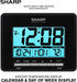 Sharp Atomic Desktop Clock Auto Set Digital Alarm Clock - Atomic Accuracy - Easy to Read Screen with Time/Date/Temperature Display- Perfect for Nightstand or Desk