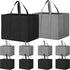 WISELIFE Reusable Grocery Shopping Bags 10 Pack Large Foldable Tote Bags Bulk, Eco Produce Bags with Long Handle for Shopping Groceries Clothes (Grey&Black)
