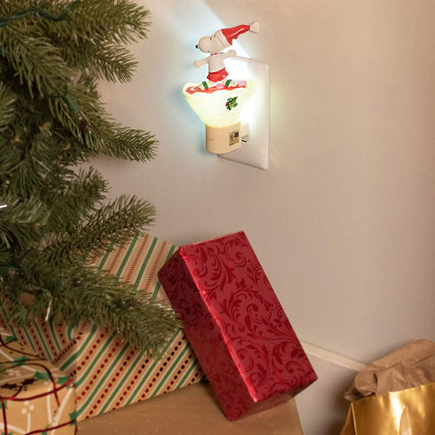 Roman 133788 Snoopy Snowboard Night Light with Holy, 6.25 inch, Multicolor