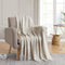 Bourina Decorative Diamond Lattice Faux Cashmere Fringe Throw Blanket Lightweight Soft Cozy for Bed or Sofa Farmhouse Outdoor Throw Blankets, 50" x 60", Beige