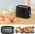 Willz Extra Wide Slot Toaster with Shade Selector, Auto Shut-off and Cancel Functions, Hinged Crumb Tray, 2-Slice, Black