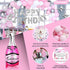 Pink Birthday Decorations - Pink Party Decorations with Happy Birthday banner, Tissue Paper Pom, Tassel Ribbon, Champagne Balloon, Birthday Party Decorations for Girls Women