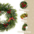 Christmas Wreath with Red Bow and LED Lights, 20 inch Christmas Weaths for Front Door with Welcome Sign, Xmas Wreath for Holiday Christmas Party Decorations