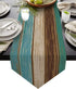 HouseUnique Cotton Linen Table Runner,Wood Teal Table Runner 70 inches Long, Farmhouse Table Runners Dresser Scarves for Dining Room/Kitchen/Wedding Decoration/Holiday Party Table Decor 13"x70"