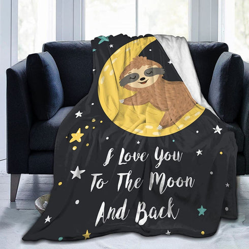 Sloth Blanket, Soft Throw Blanket for Couch, Warm Flannel Blankets, Cozy Plush Lightweight Blanket for Bedroom Couch Sofa, Gift for Kids Adults 50"X40"