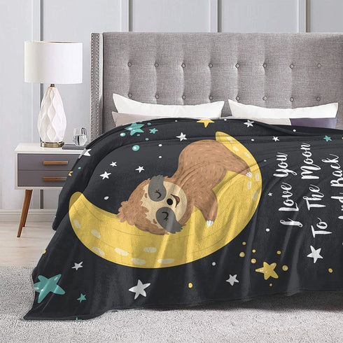 Sloth Blanket, Soft Throw Blanket for Couch, Warm Flannel Blankets, Cozy Plush Lightweight Blanket for Bedroom Couch Sofa, Gift for Kids Adults 50"X40"