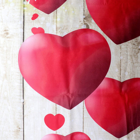 Happy Valentines Day Shower Curtain Cute Red Love Heart on Pink Bathroom Decor Polyester Fabric Waterproof with Hooks 72 x 72 Inch