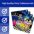 80 Pieces 90s Party Tableware Set 1990s Birthday Hip Hop Party Table Decorations Supplies Back to the 90s Paper Plates Napkins Forks for 20 Guests
