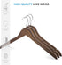 High-Grade Wooden Shirt Hangers with Rubber Grips (10 Pack) Smooth & Durable Wood Hangers with Grips Non Slip - Slim & Sleek Space Saving Hangers with Notches & 360 Hook - Ideal for Camisoles, Rompers