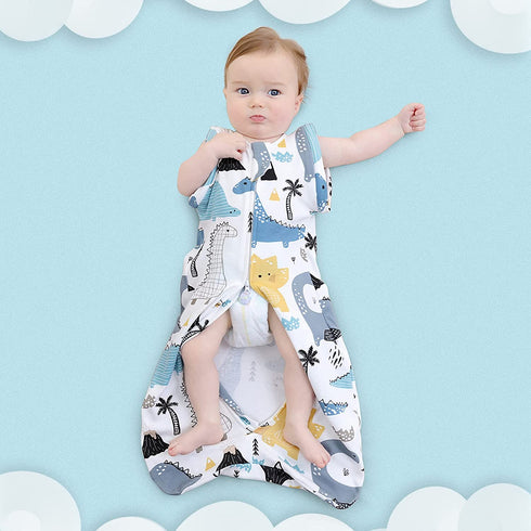 Baby Transition Swaddle Sack,Baby Sleeping Bag with Arms Up Removable Long Sleeve,or Sleeveless,100% Cotton,Baby Sleep Sack for Appease The Baby,Blue?7-14months?