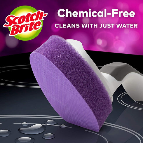 Scotch-Brite Glass Cooktop Wand with Refill Pads, Cleans With Just Water, Tackle Burnt-On Messes, 1 Wand and 2 Replacement Heads