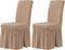 CHUN YI Stretchy Universal Easy Fitted Dining Chair Cover Slipcovers with Skirt, Removable Washable Furniture Chair for Kids Pets Home Ceremony Banquet Wedding Party(2Pcs,Dark Khaki)