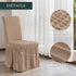 CHUN YI Stretchy Universal Easy Fitted Dining Chair Cover Slipcovers with Skirt, Removable Washable Furniture Chair for Kids Pets Home Ceremony Banquet Wedding Party(2Pcs,Dark Khaki)