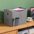 Linen File Boxes 1-Pack with Metal Sliding Rail For Letter Size File Storage Box with Extra Pocket Storage Collapsible Hanging File Organizer Storage Filing Box File Organizer Bin (1, GREY)