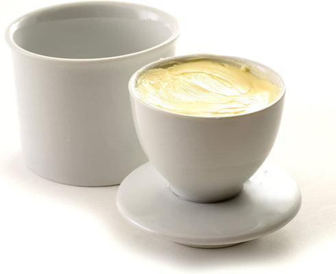Norpro Porcelain Butter Keeper, White